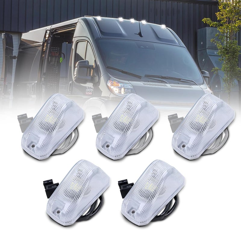 GEATaaT Upgrade LED Cab Roof Top Marker Lights Fit for 2014-2023 Dodge Ram ProMaster 1500 2500 3500 Roof Running Lamps Replaces# 926-109 68232473AA 68232473AB 68232473AE 68232473AC (5 Pack) - Image 1
